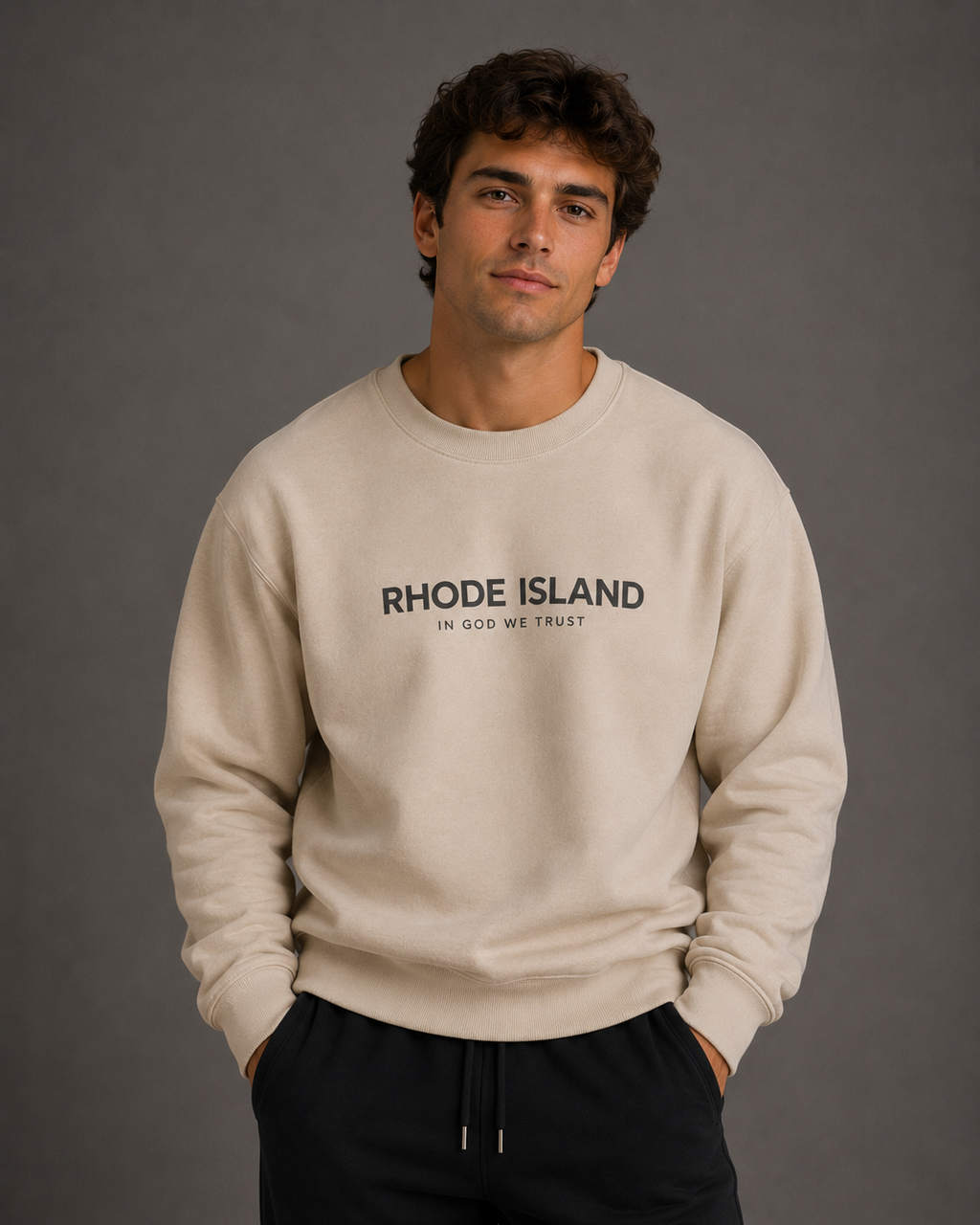 Rhode Island All State In God We Trust Unisex Crewneck Sweatshirt