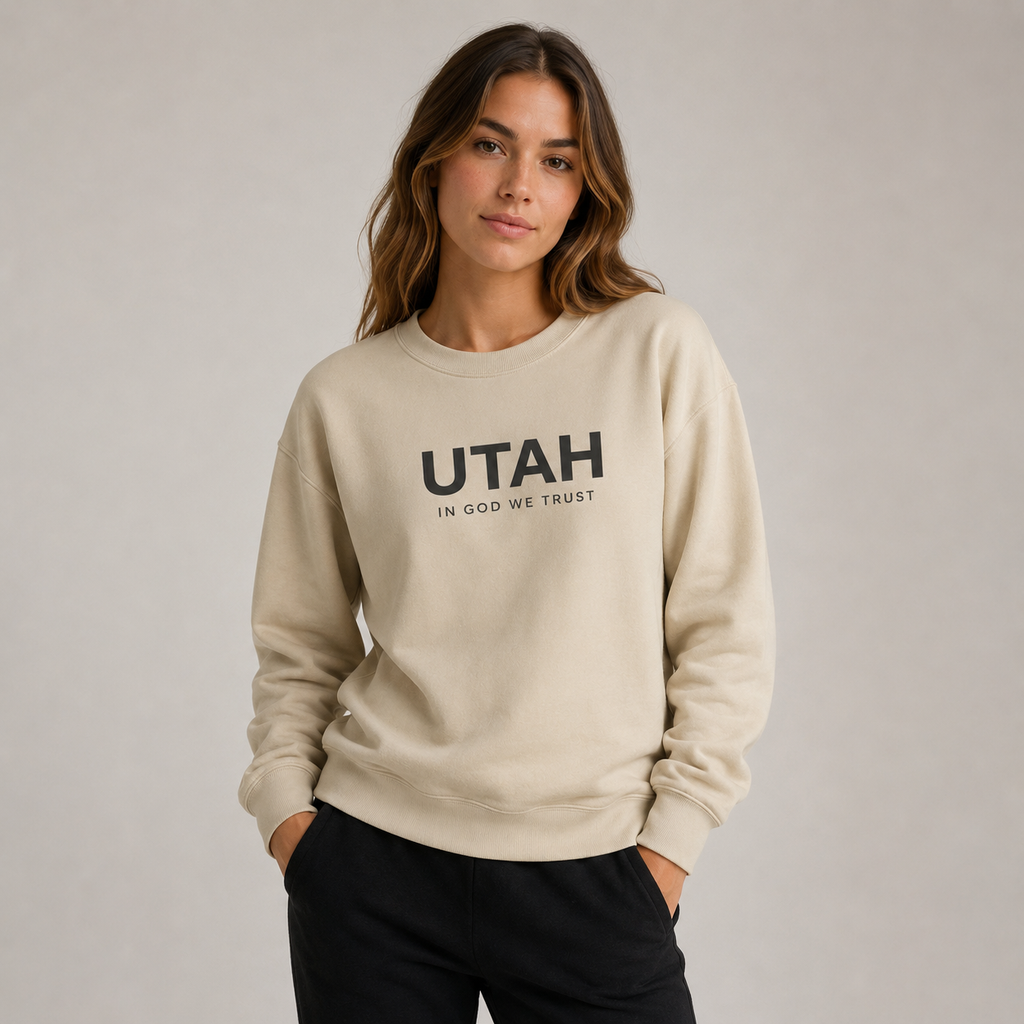 Utah All State In God We Trust Unisex Crewneck Sweatshirt