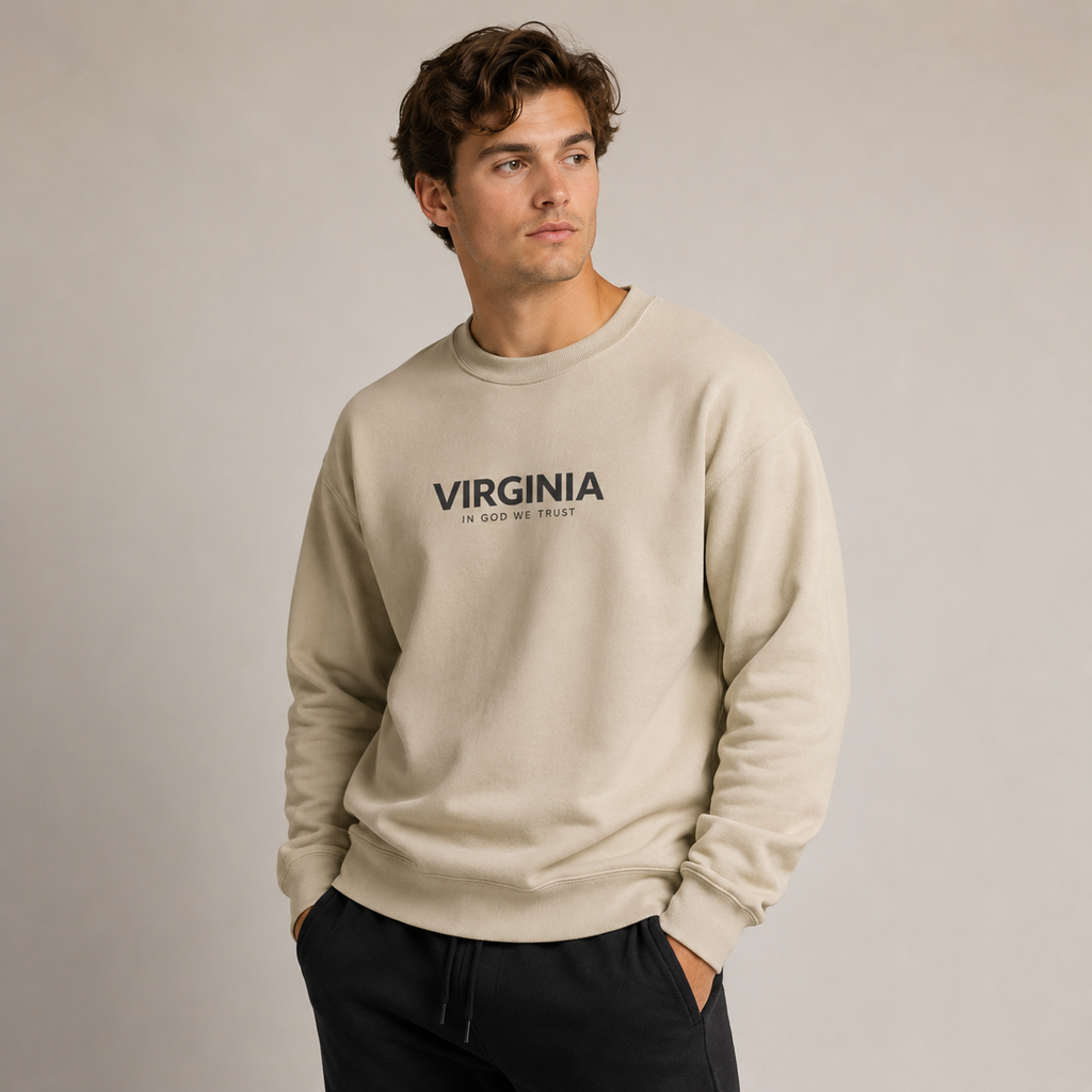 Virginia All State In God We Trust Unisex Crewneck Sweatshirt