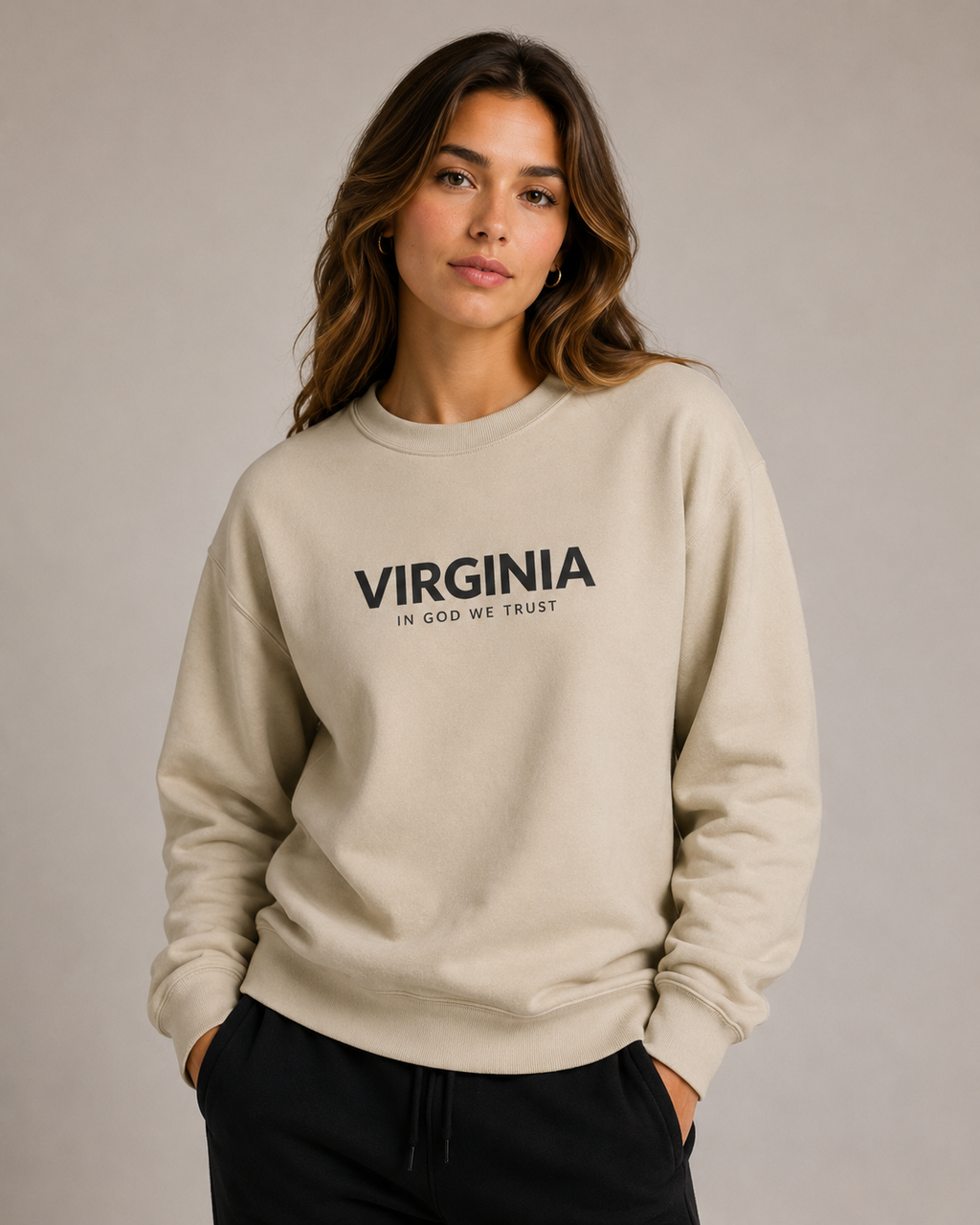 Virginia All State In God We Trust Unisex Crewneck Sweatshirt
