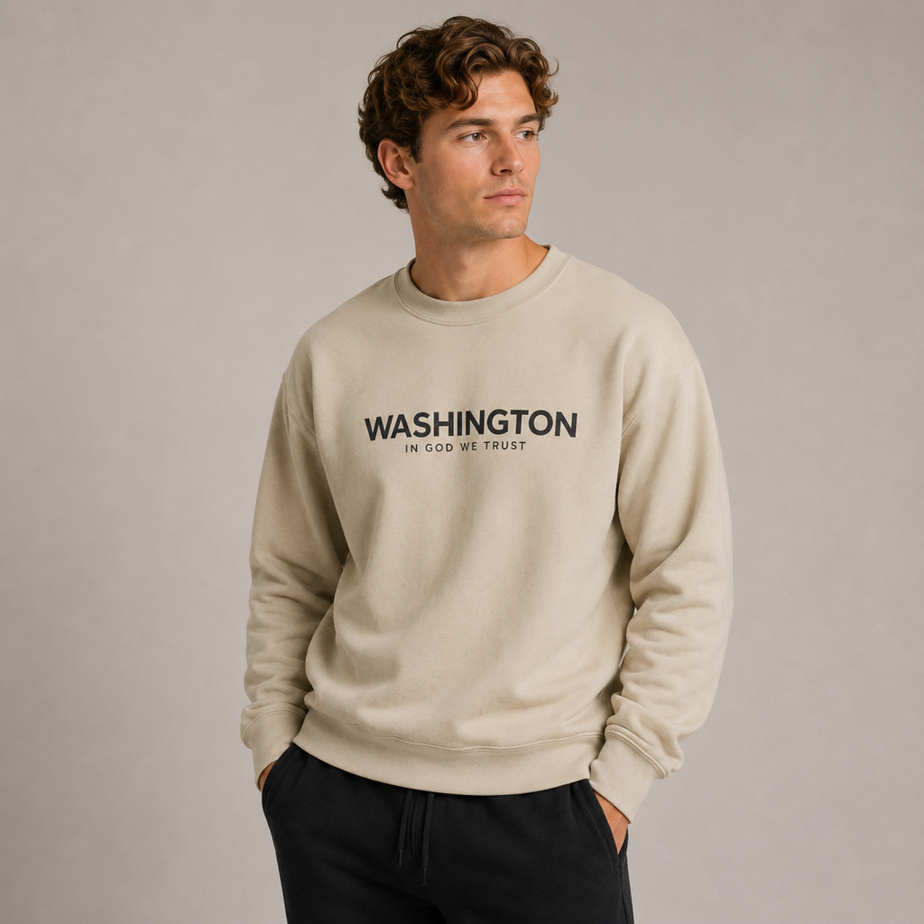 Washington All State In God We Trust Unisex Crewneck Sweatshirt