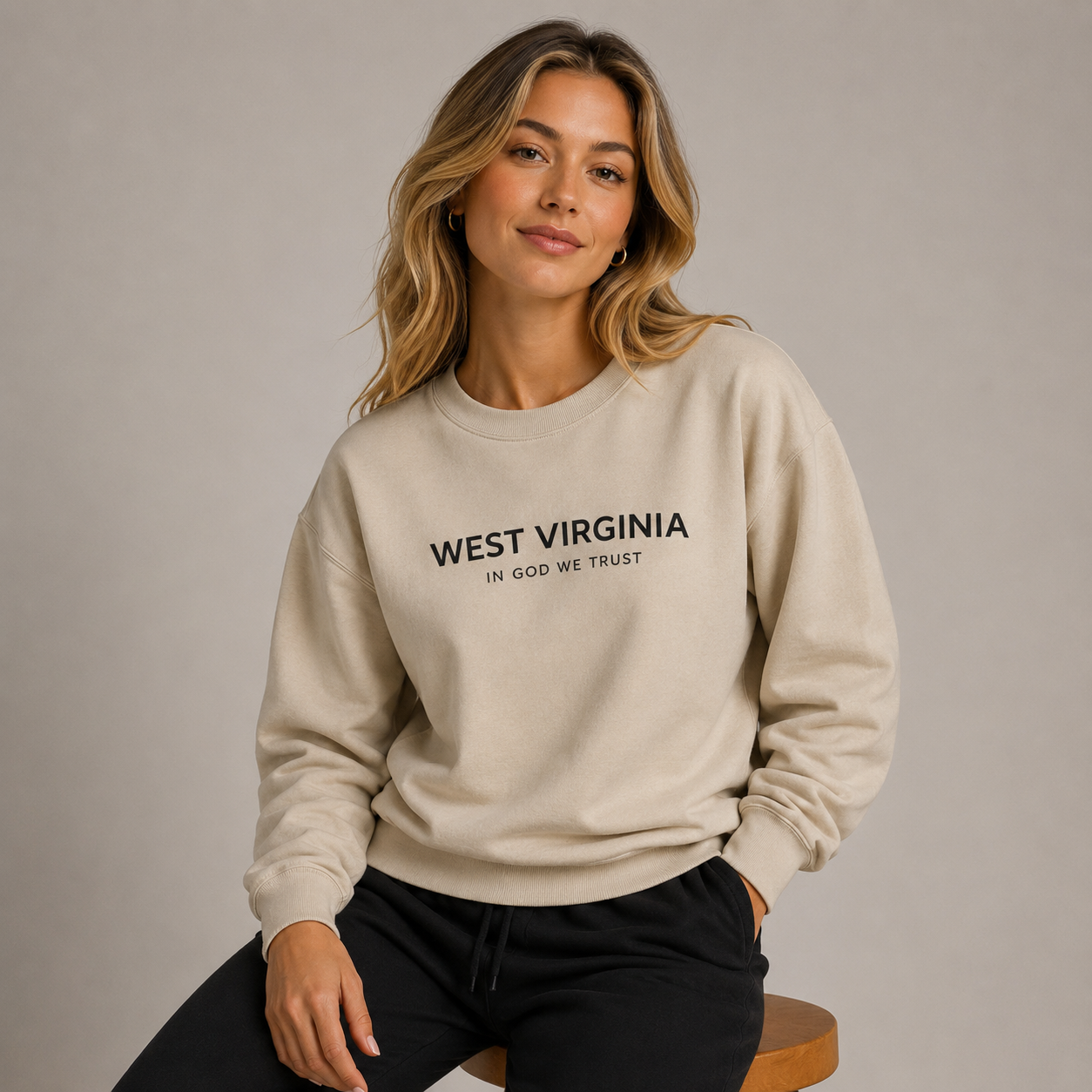 West Virginia All State In God We Trust Unisex Crewneck Sweatshirt