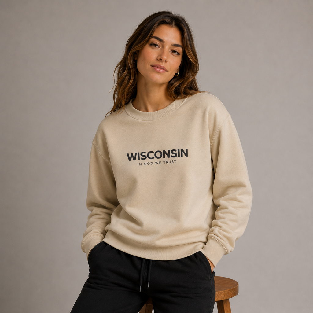 Wisconsin All State In God We Trust Unisex Crewneck Sweatshirt