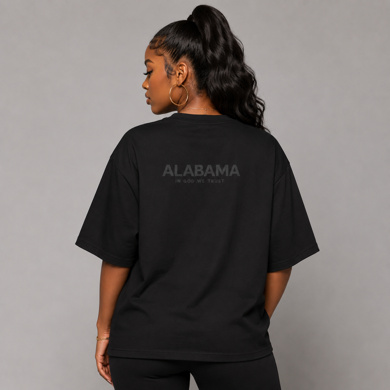 Alabama All State In God We Trust Unisex Casual Oversized Boxy Tee