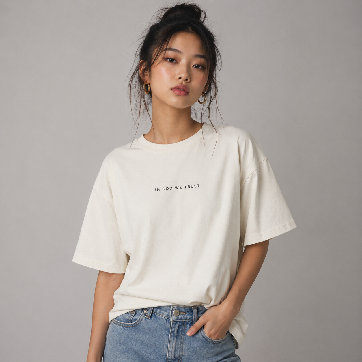 Alaska All State In God We Trust Unisex Casual Oversized Boxy Tee