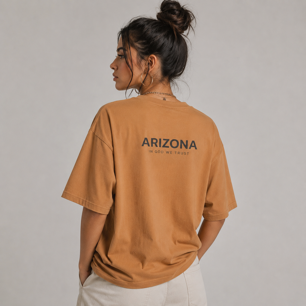 Arizona All State In God We Trust Unisex Casual Oversized Boxy Tee