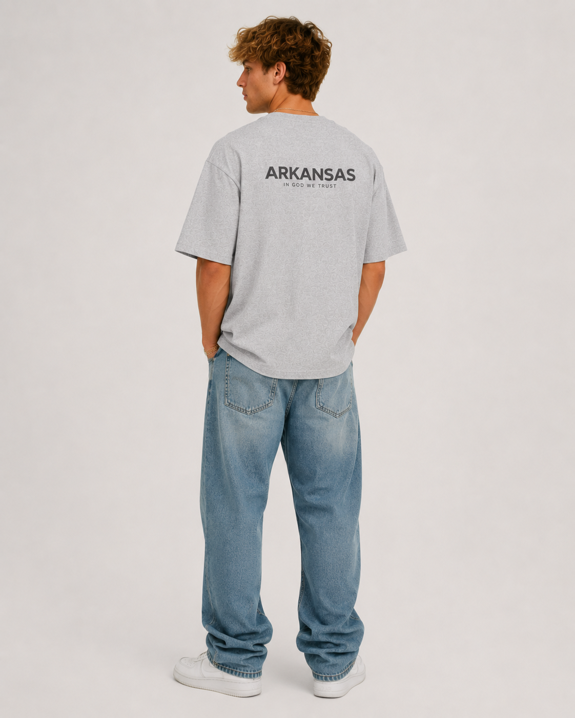 Arkansas All State In God We Trust Unisex Casual Oversized Boxy Tee