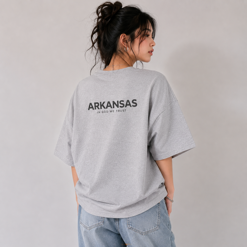 Arkansas All State In God We Trust Unisex Casual Oversized Boxy Tee