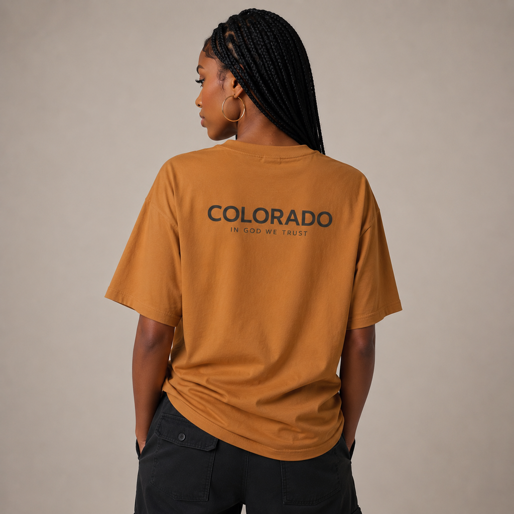 Colorado All State In God We Trust Unisex Casual Oversized Boxy Tee