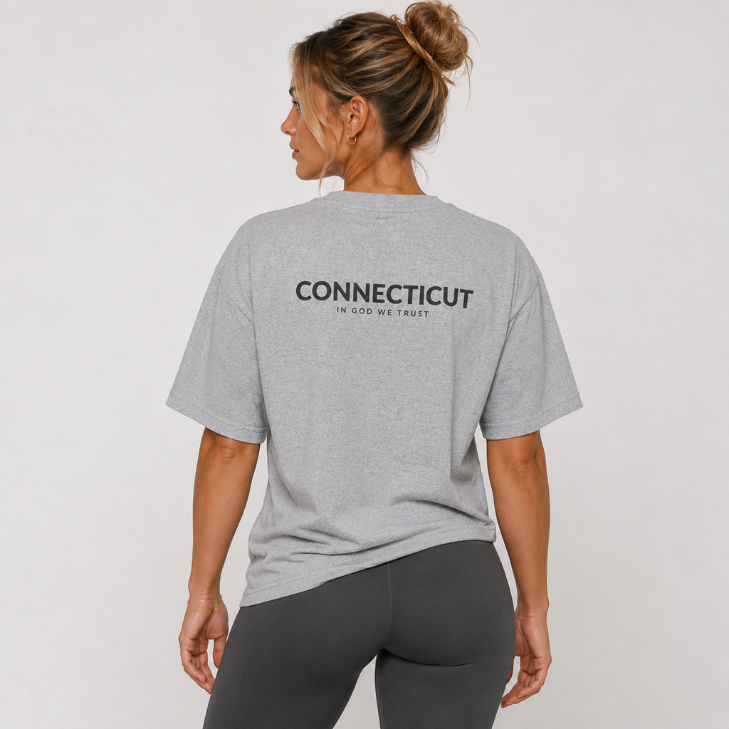Connecticut All State In God We Trust Unisex Casual Oversized Boxy Tee