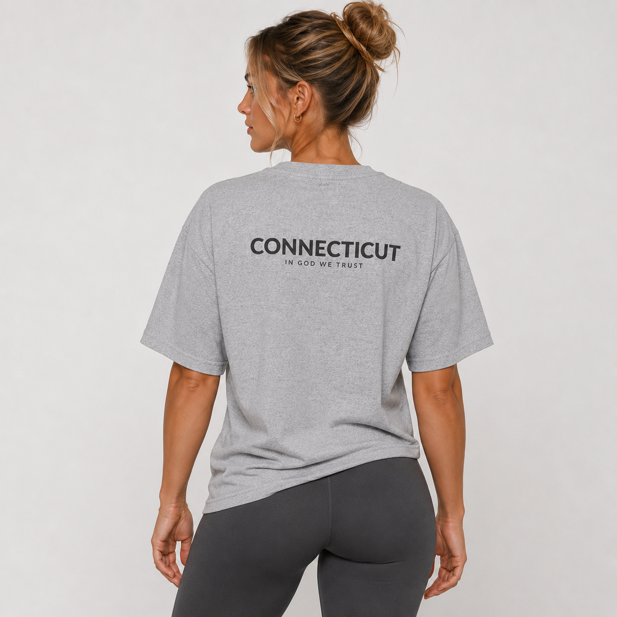 Connecticut All State In God We Trust Unisex Casual Oversized Boxy Tee