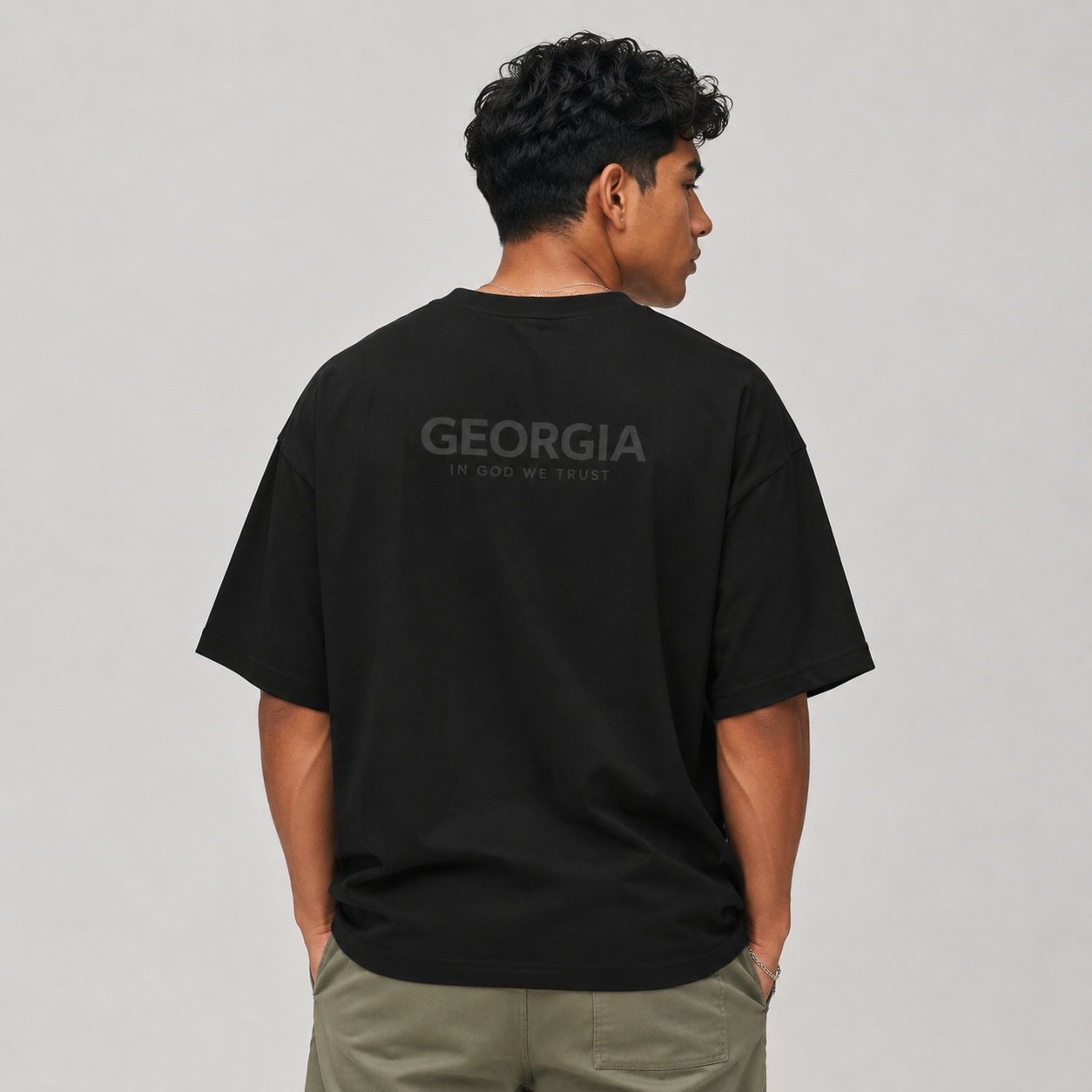 Georgia All State In God We Trust Unisex Casual Oversized Boxy Tee