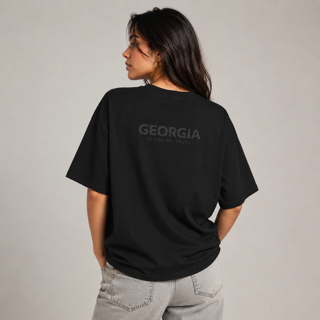Georgia All State In God We Trust Unisex Casual Oversized Boxy Tee