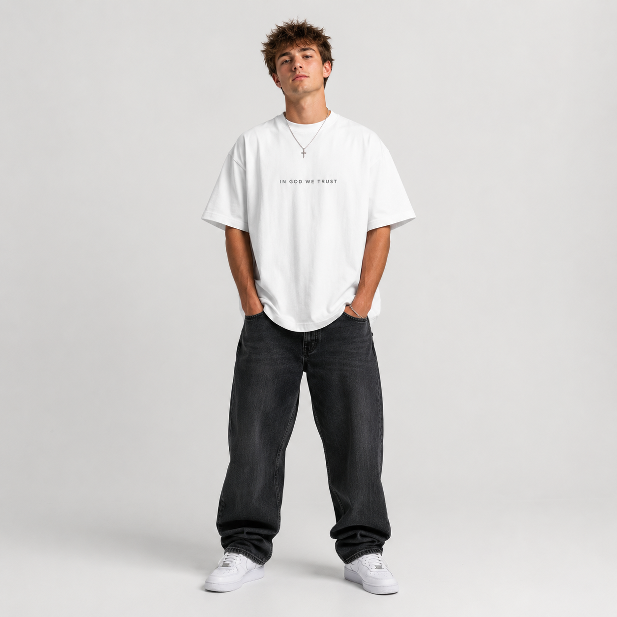Hawaii All State In God We Trust Unisex Casual Oversized Boxy Tee