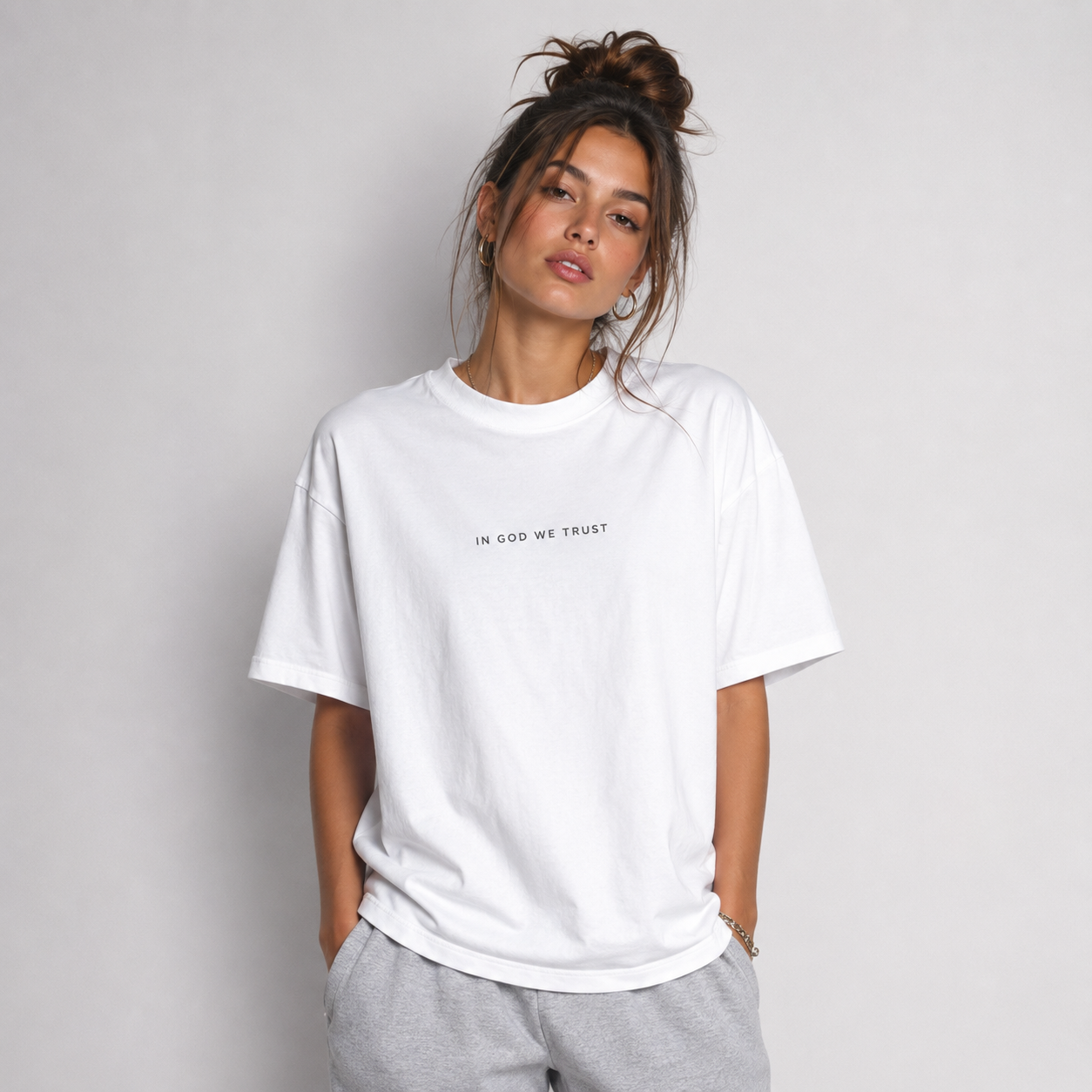 Hawaii All State In God We Trust Unisex Casual Oversized Boxy Tee