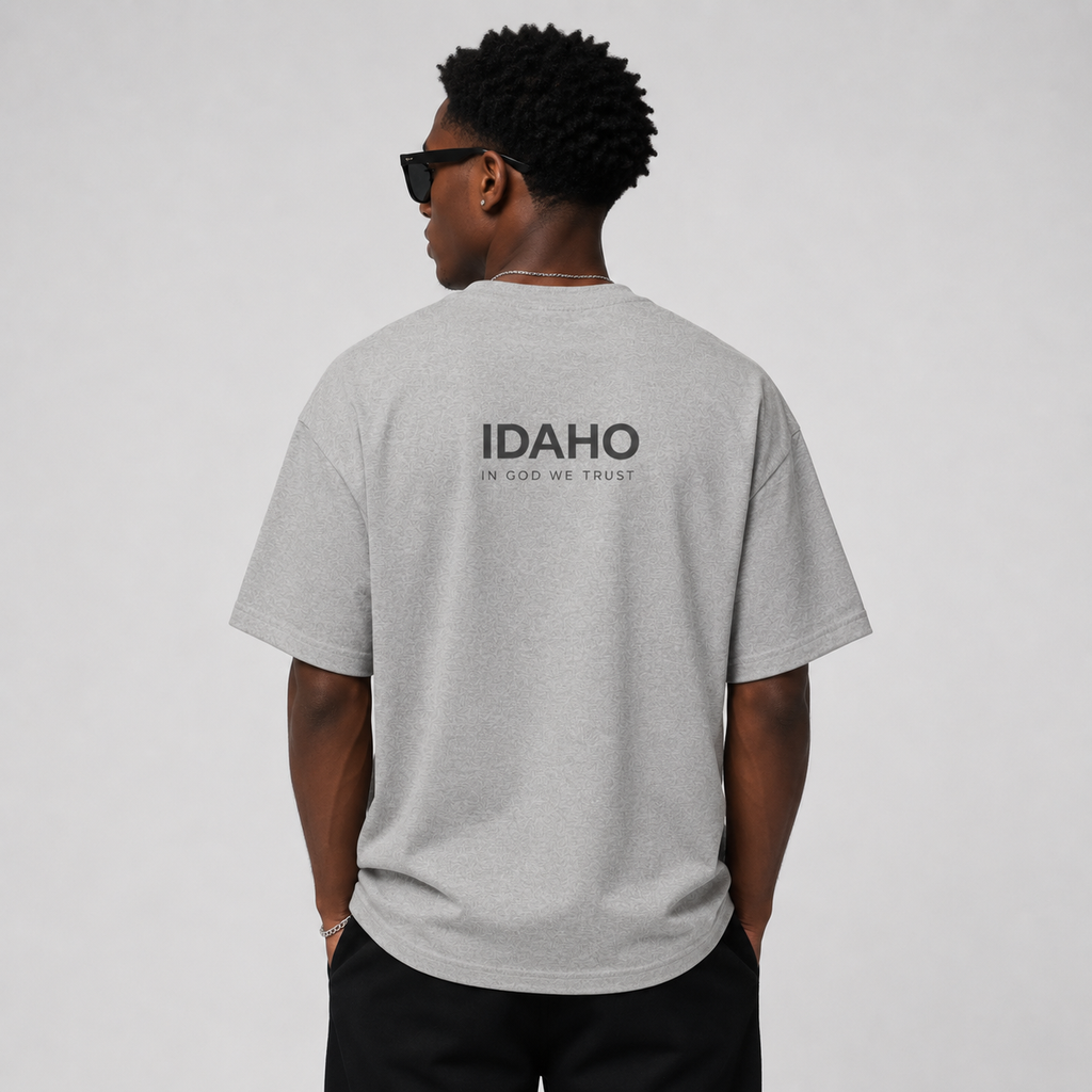 Idaho All State In God We Trust Unisex Casual Oversized Boxy Tee