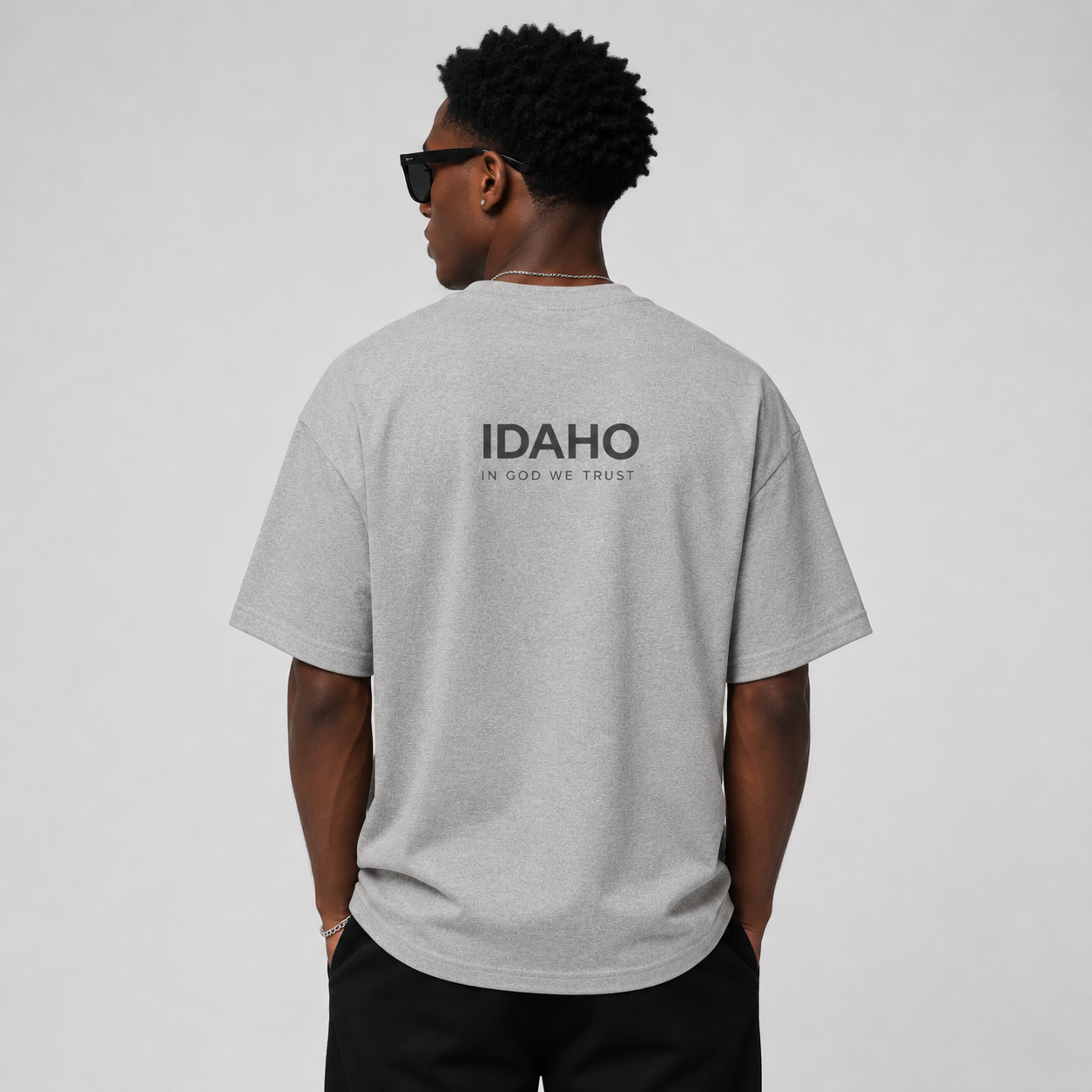 Idaho All State In God We Trust Unisex Casual Oversized Boxy Tee