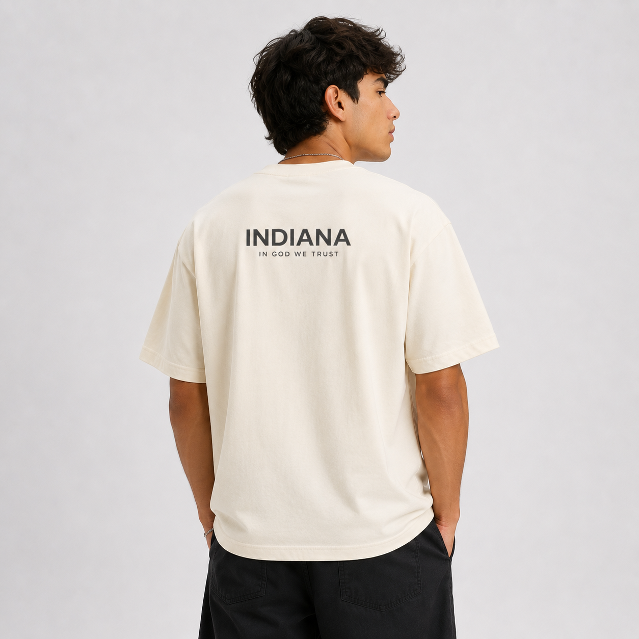 Indiana All State In God We Trust Unisex Casual Oversized Boxy Tee