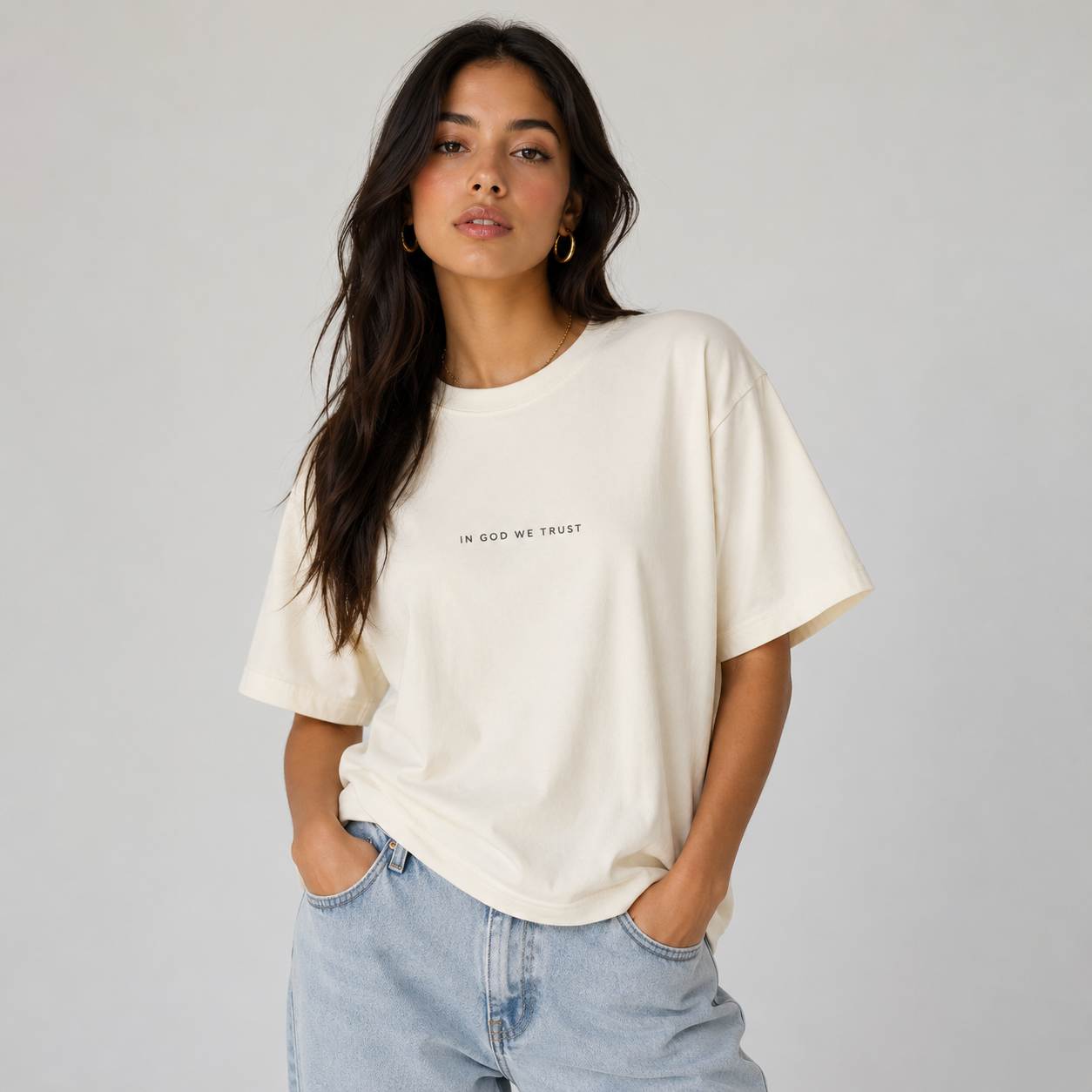 Indiana All State In God We Trust Unisex Casual Oversized Boxy Tee
