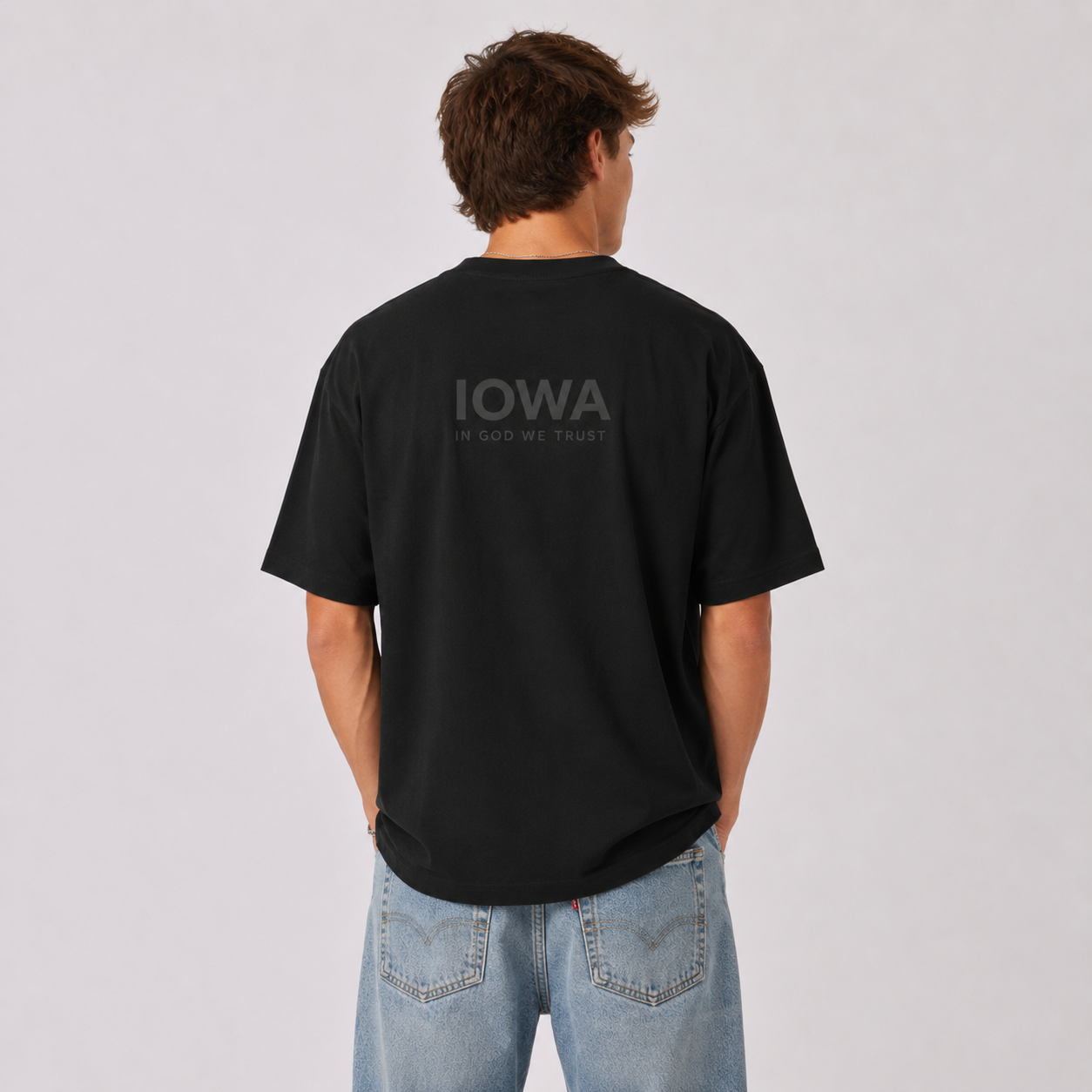 Iowa All State In God We Trust Unisex Casual Oversized Boxy Tee