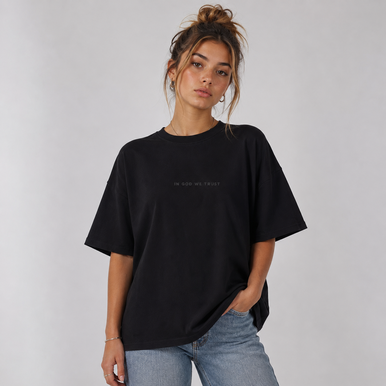 Iowa All State In God We Trust Unisex Casual Oversized Boxy Tee