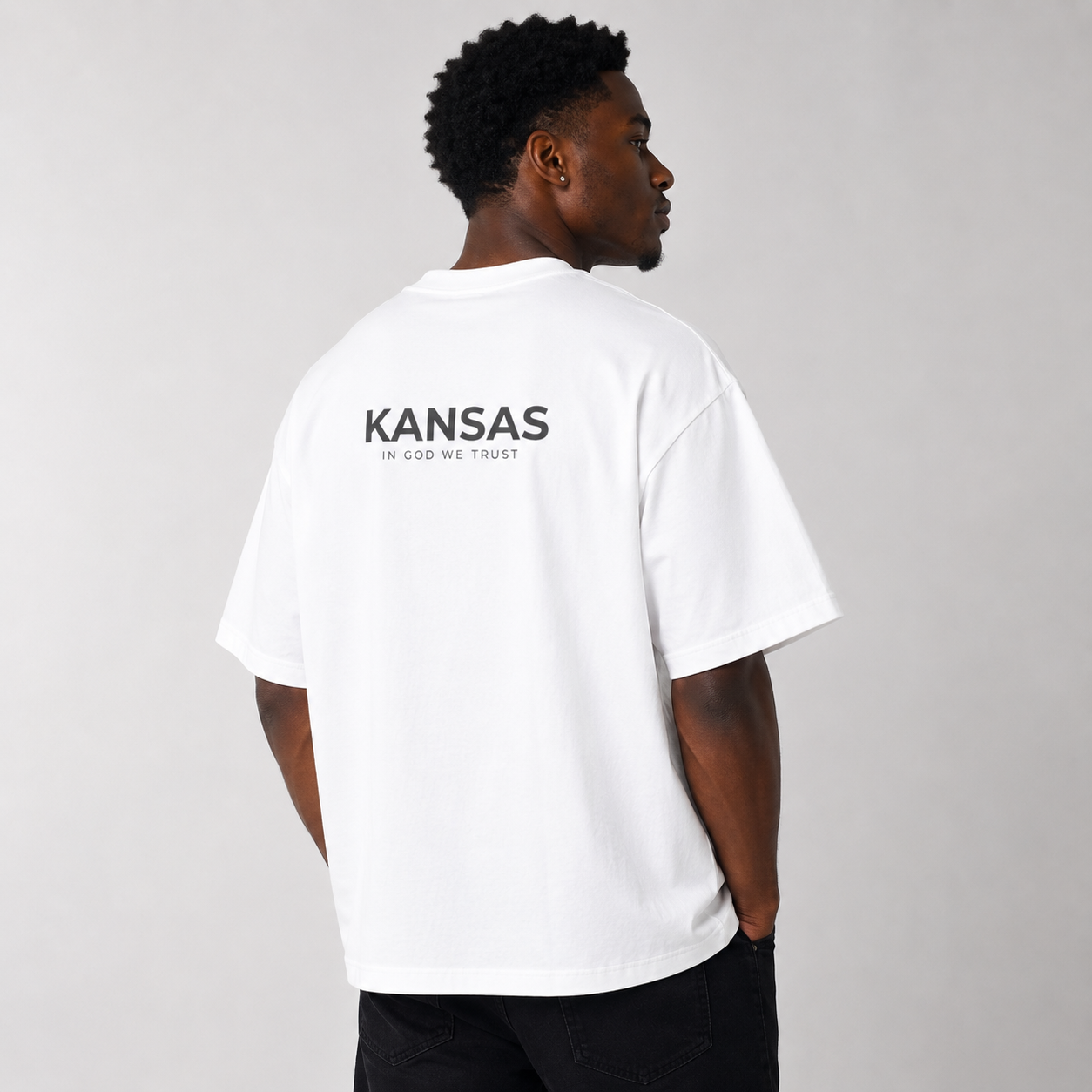 Kansas All State In God We Trust Unisex Casual Oversized Boxy Tee