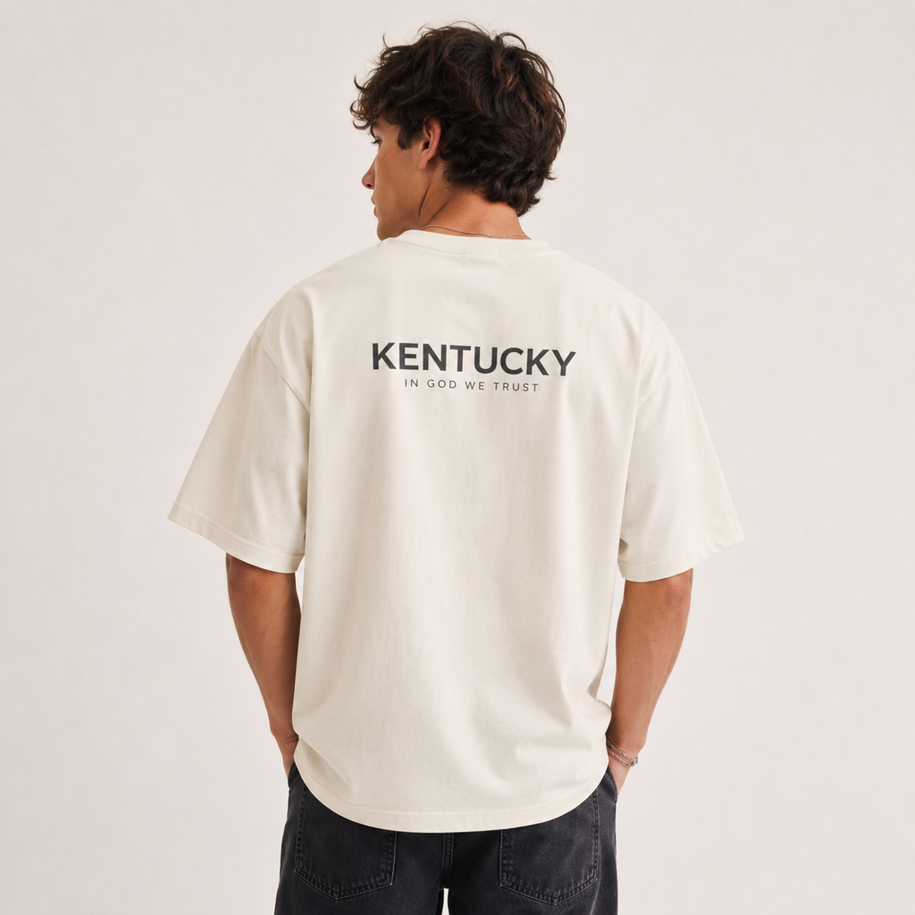 Kentucky All State In God We Trust Unisex Casual Oversized Boxy Tee