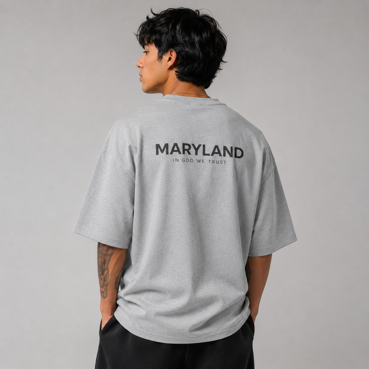 Maryland All State In God We Trust Unisex Casual Oversized Boxy Tee