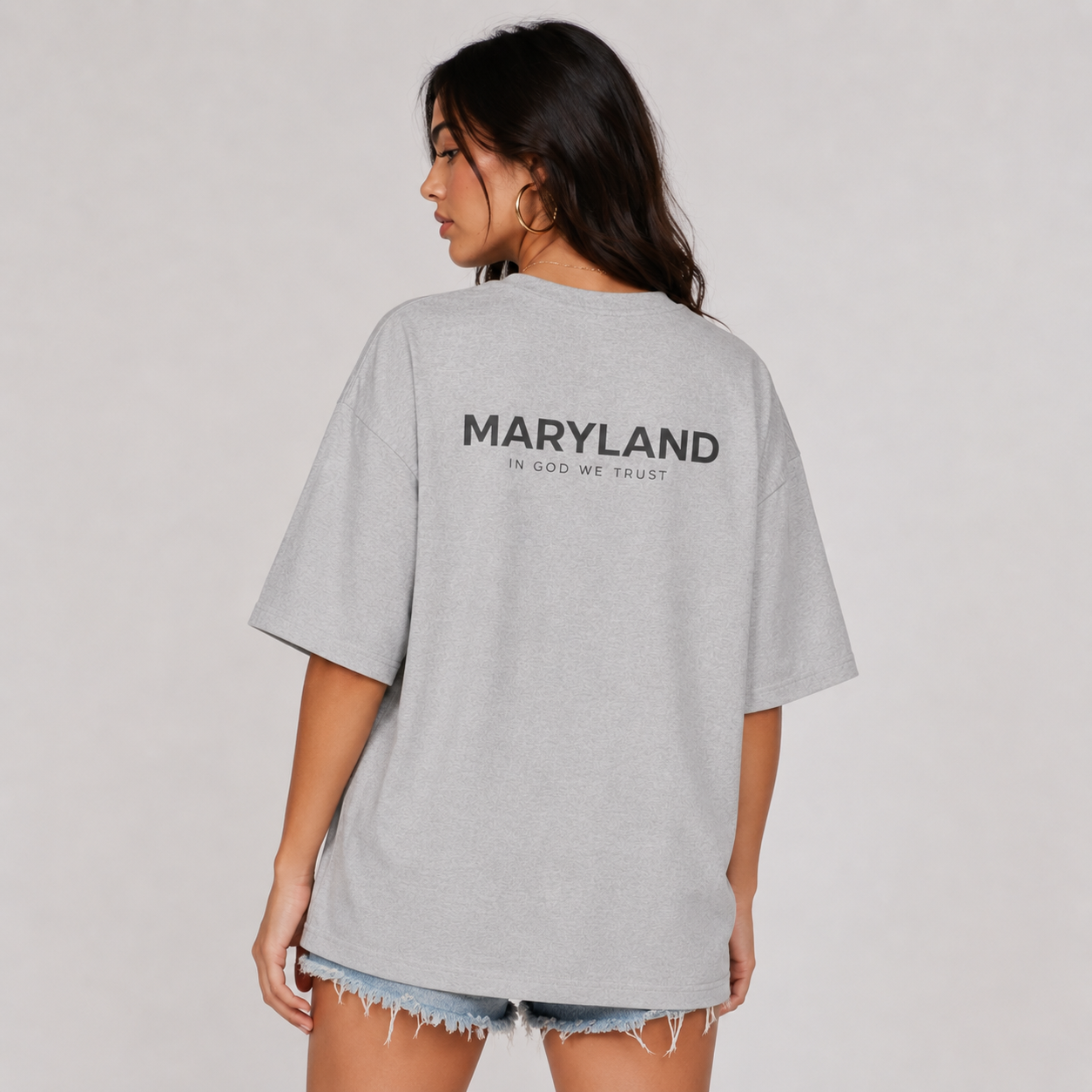 Maryland All State In God We Trust Unisex Casual Oversized Boxy Tee