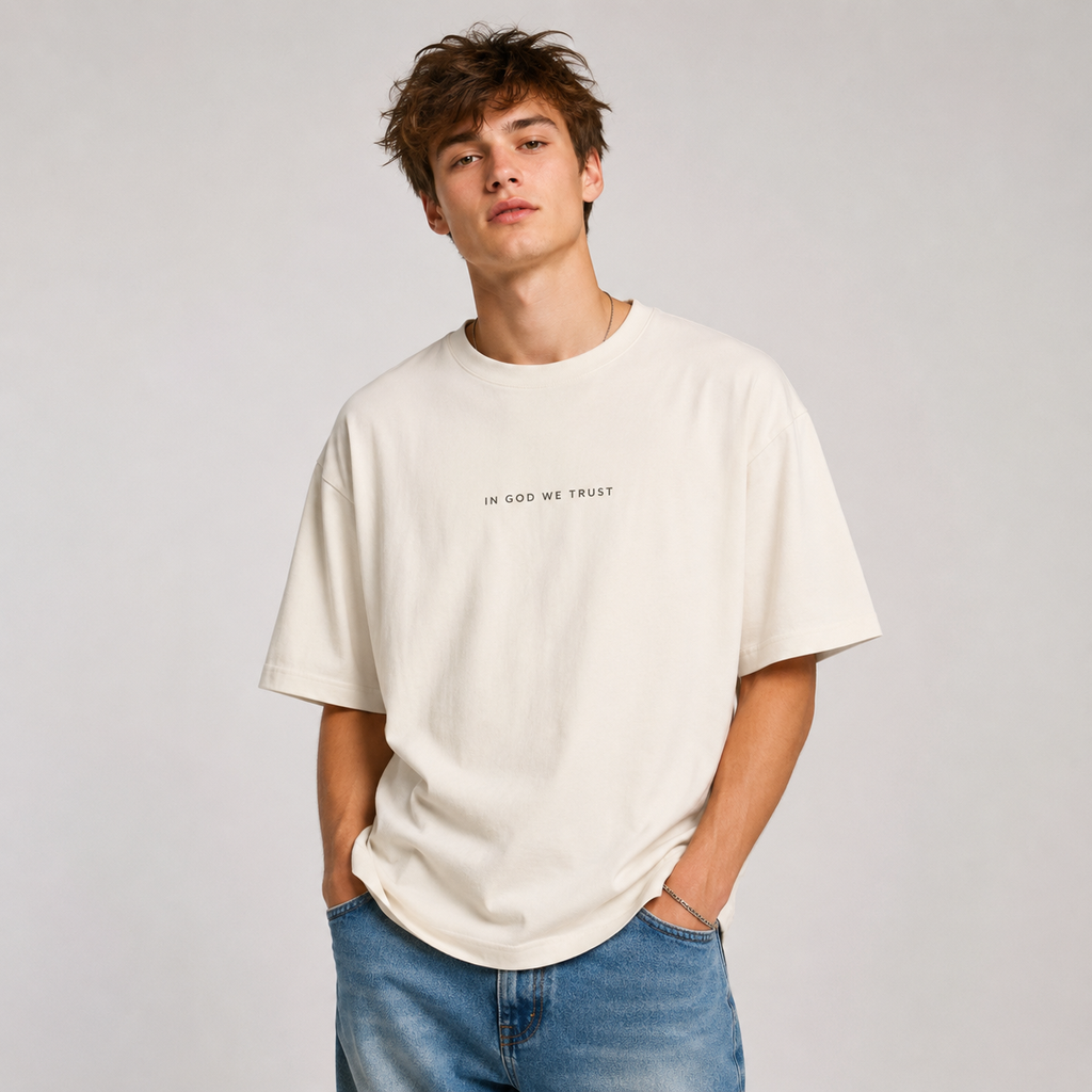 Massachusetts All State In God We Trust Unisex Casual Oversized Boxy Tee