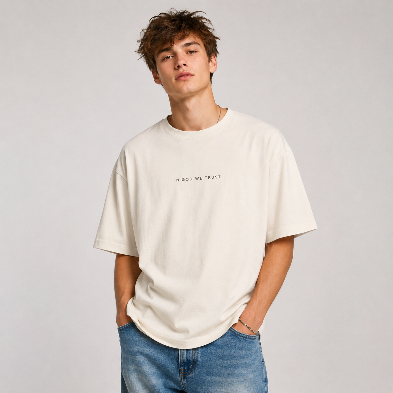 Massachusetts All State In God We Trust Unisex Casual Oversized Boxy Tee