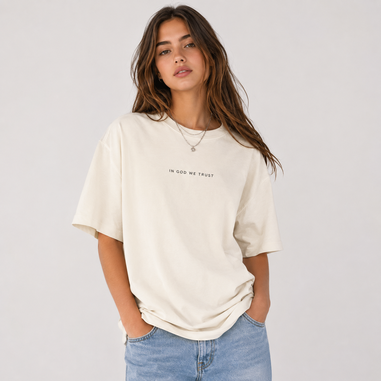 Massachusetts All State In God We Trust Unisex Casual Oversized Boxy Tee