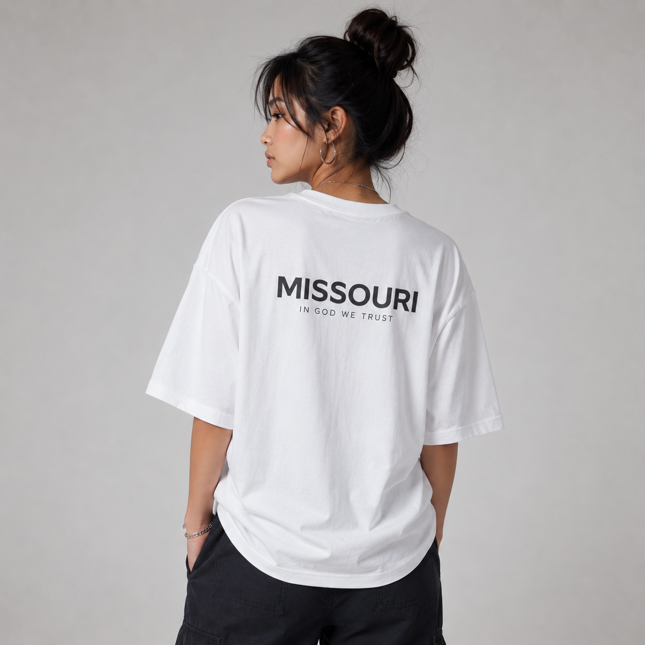 Missouri All State In God We Trust Unisex Casual Oversized Boxy Tee