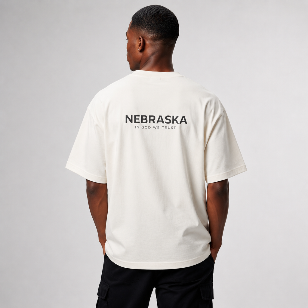 Nebraska All State In God We Trust Unisex Casual Oversized Boxy Tee