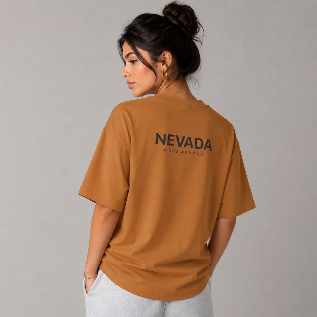 Nevada All State In God We Trust Unisex Casual Oversized Boxy Tee