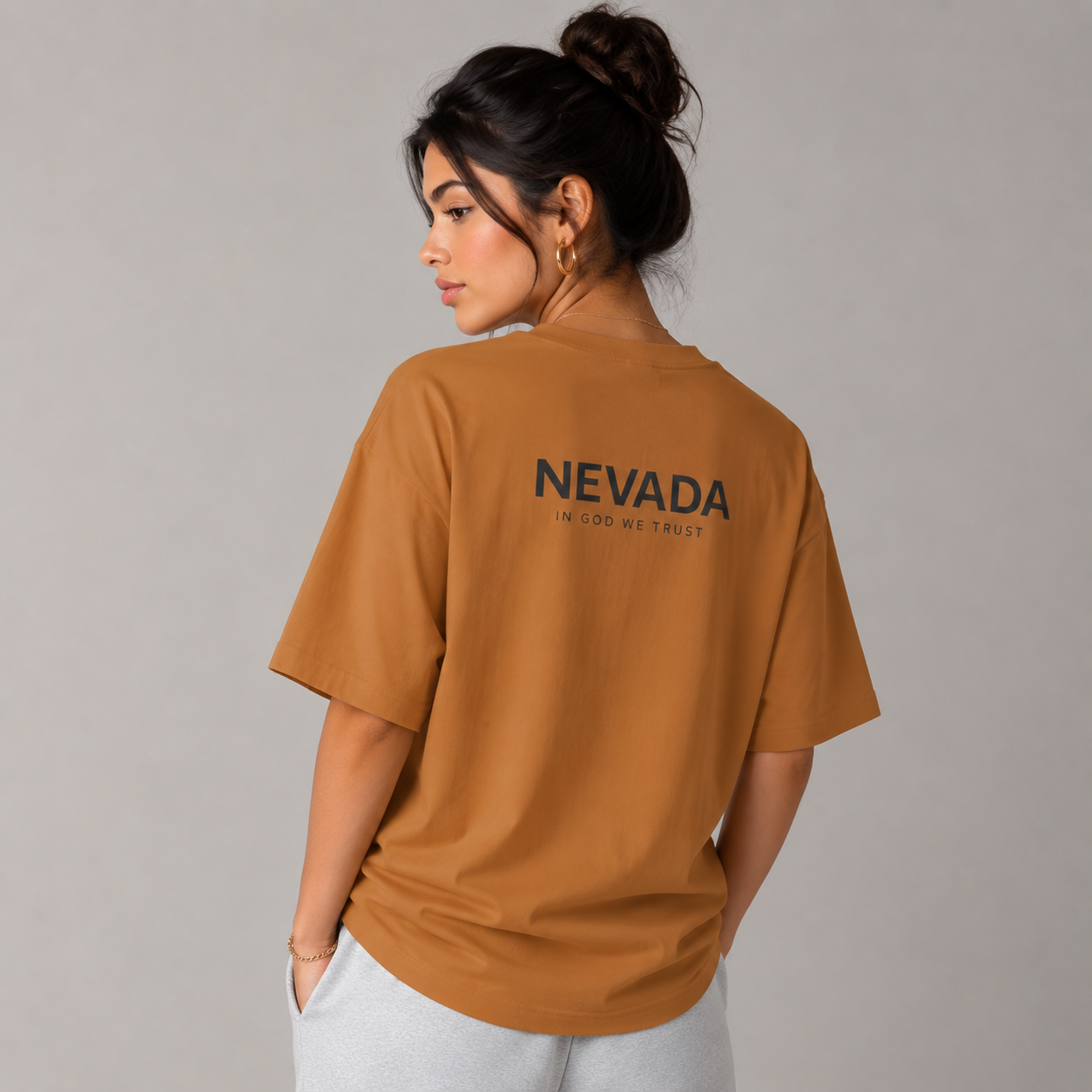 Nevada All State In God We Trust Unisex Casual Oversized Boxy Tee