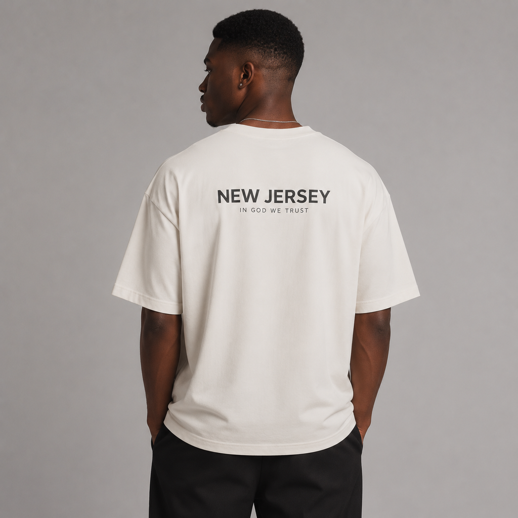 New Jersey All State In God We Trust Unisex Casual Oversized Boxy Tee