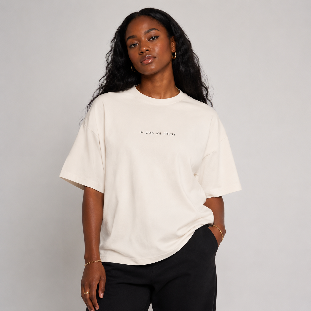 New Jersey All State In God We Trust Unisex Casual Oversized Boxy Tee