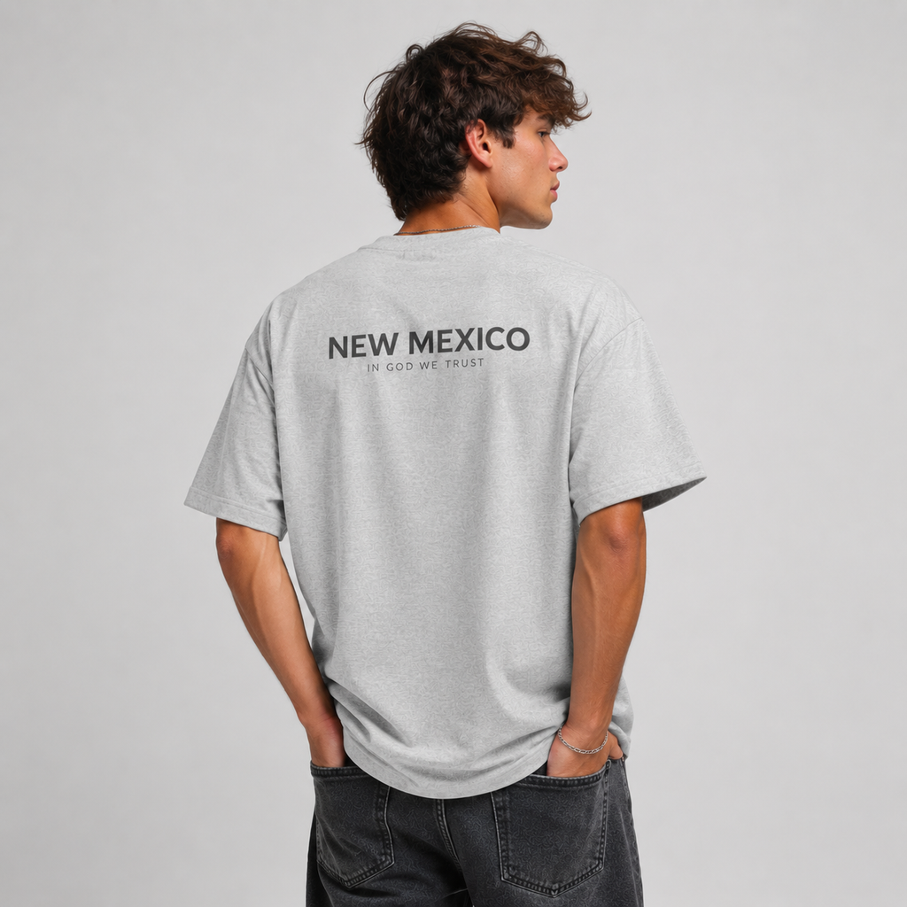 New Mexico All State In God We Trust Unisex Casual Oversized Boxy Tee