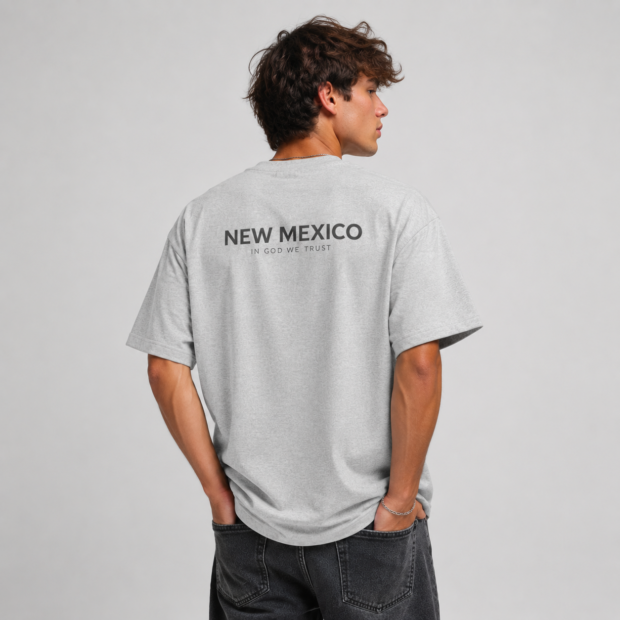 New Mexico All State In God We Trust Unisex Casual Oversized Boxy Tee