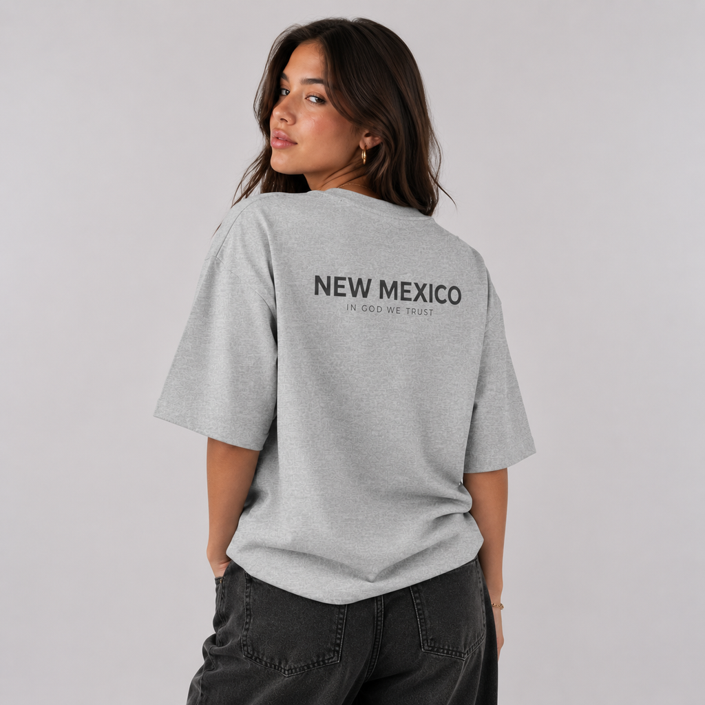 New Mexico All State In God We Trust Unisex Casual Oversized Boxy Tee