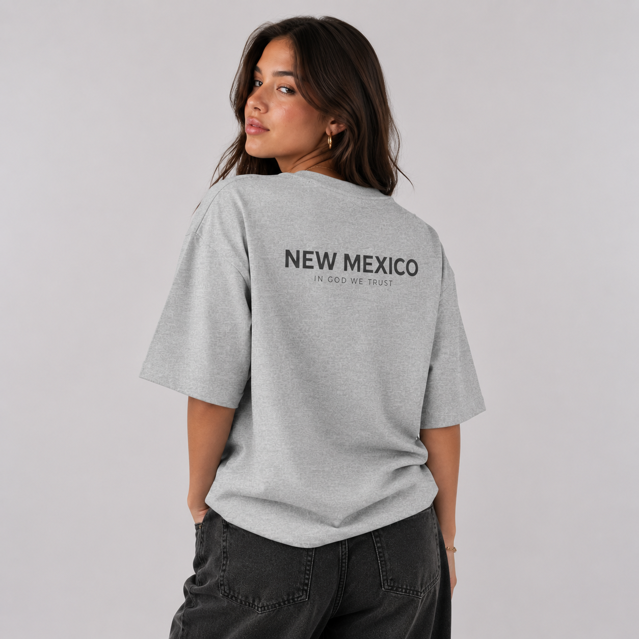 New Mexico All State In God We Trust Unisex Casual Oversized Boxy Tee