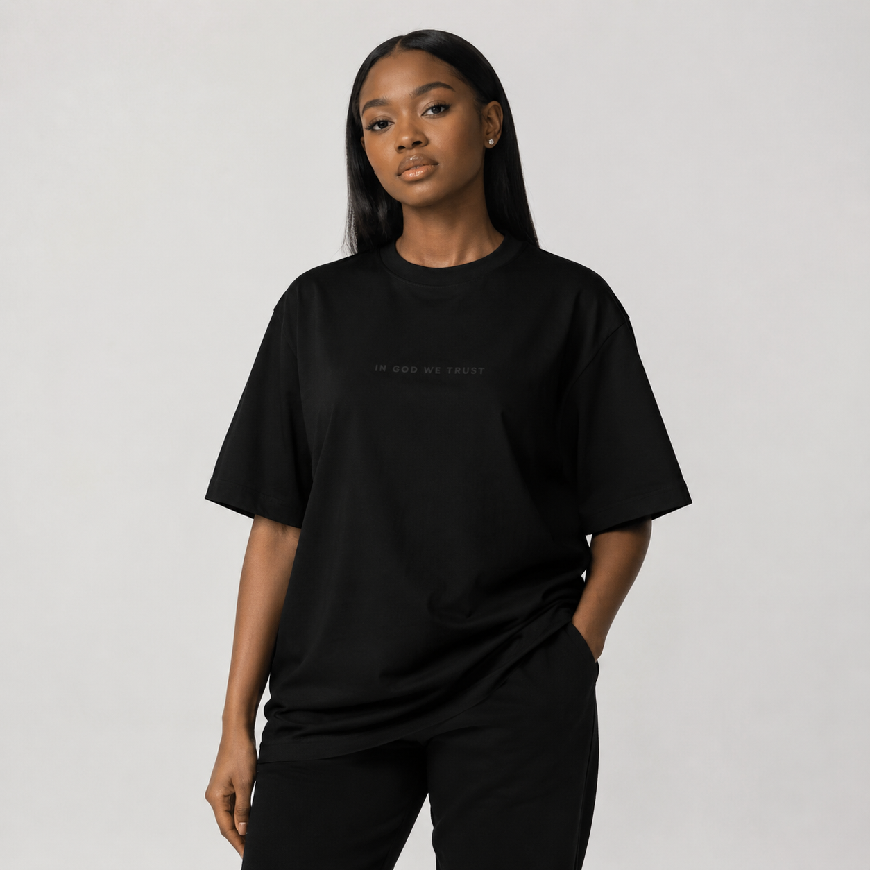 New York All State In God We Trust Unisex Casual Oversized Boxy Tee