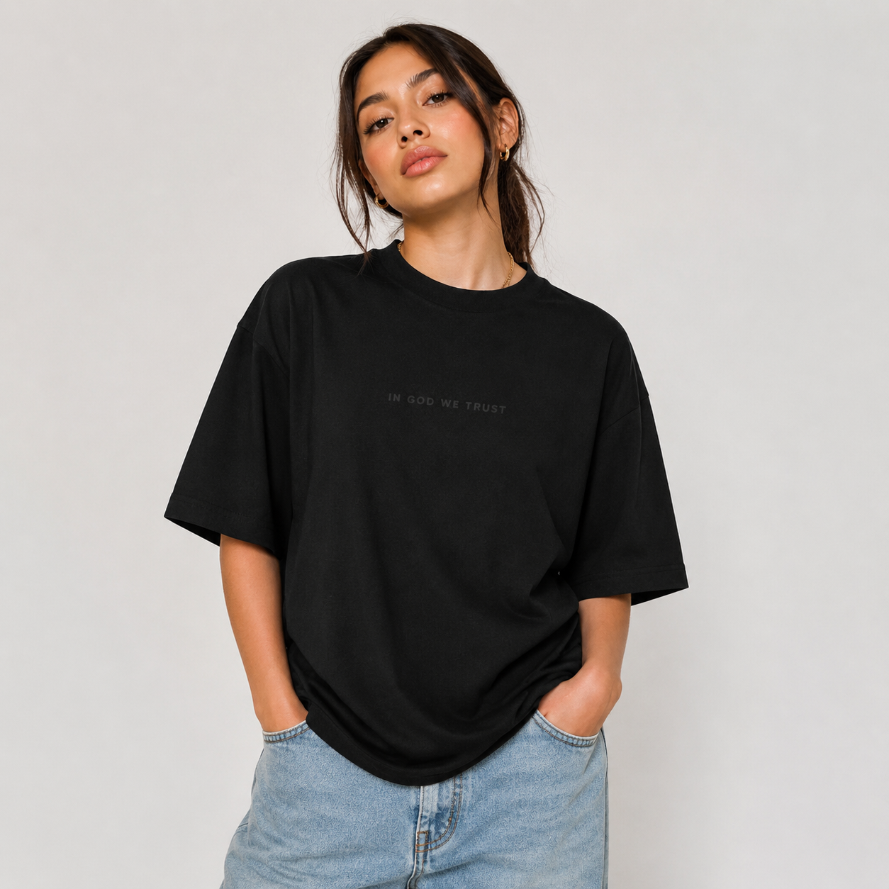 North Carolina All State In God We Trust Unisex Casual Oversized Boxy Tee