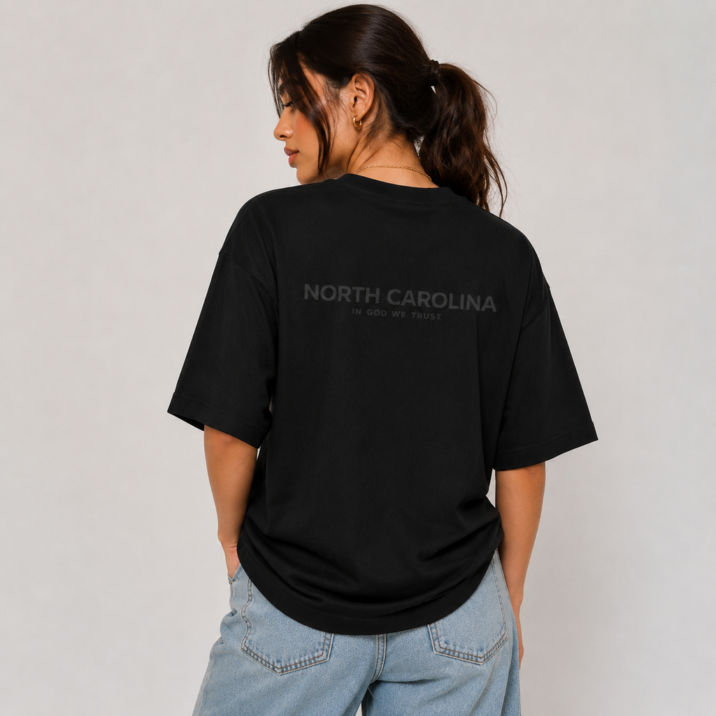 North Carolina All State In God We Trust Unisex Casual Oversized Boxy Tee