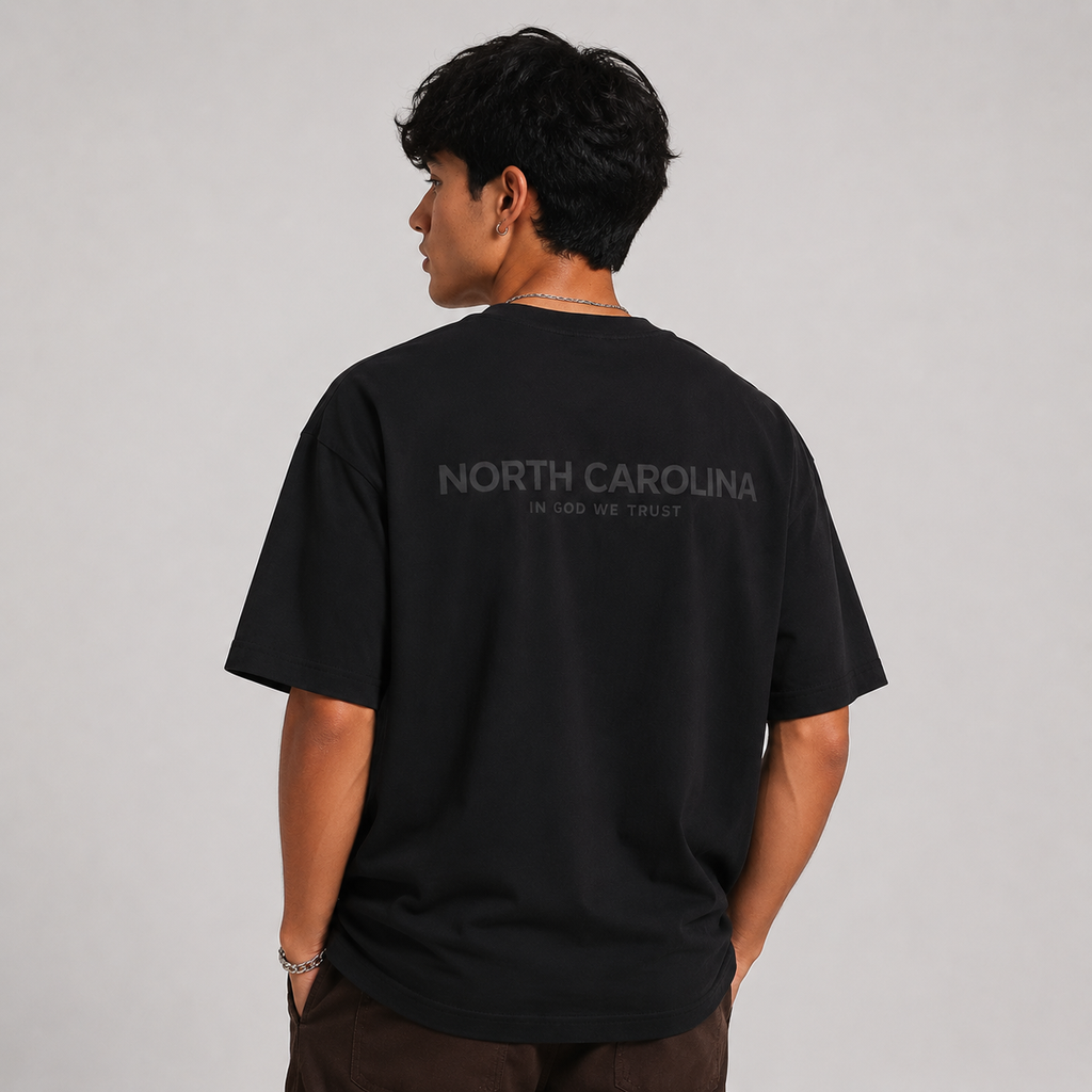 North Carolina All State In God We Trust Unisex Casual Oversized Boxy Tee