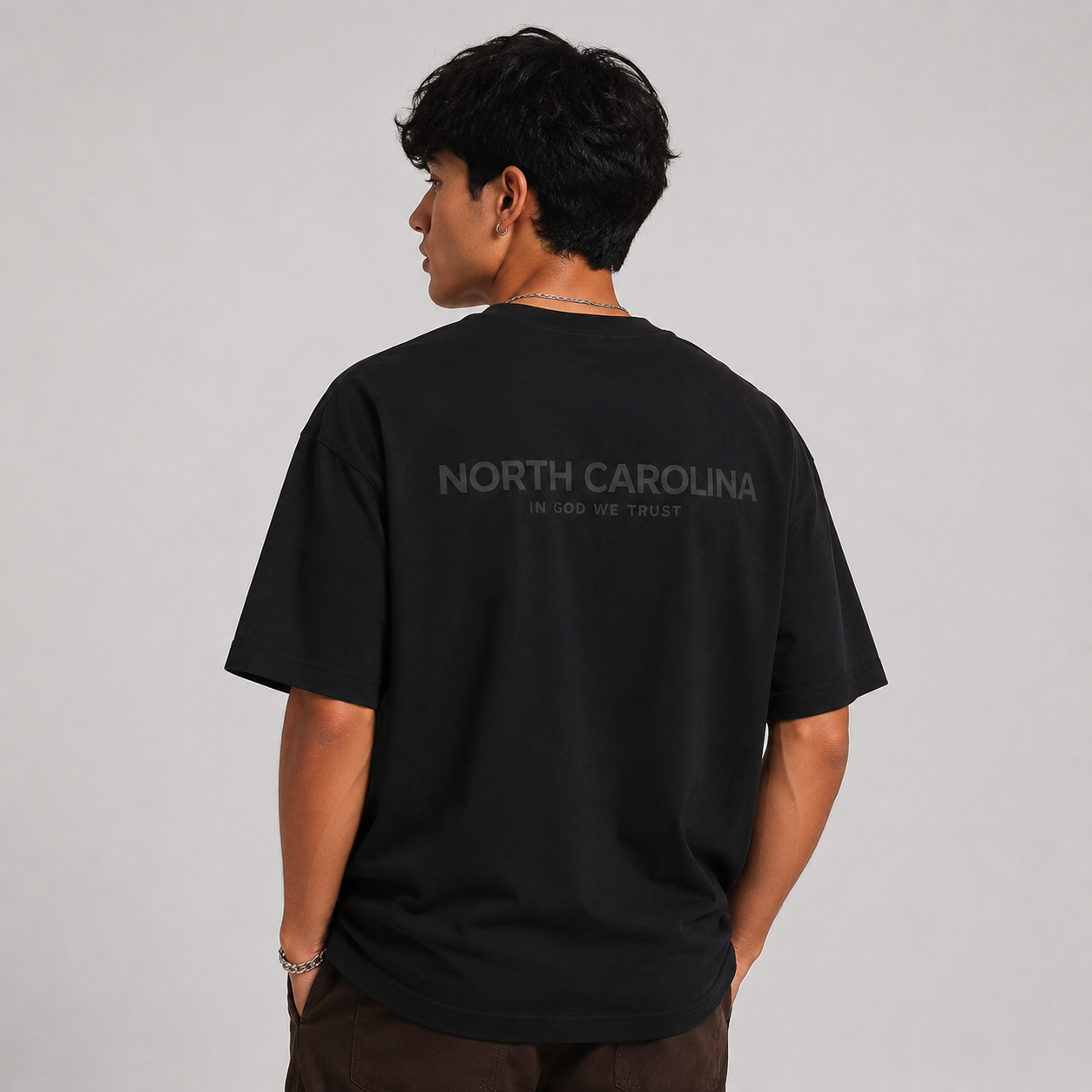North Carolina All State In God We Trust Unisex Casual Oversized Boxy Tee