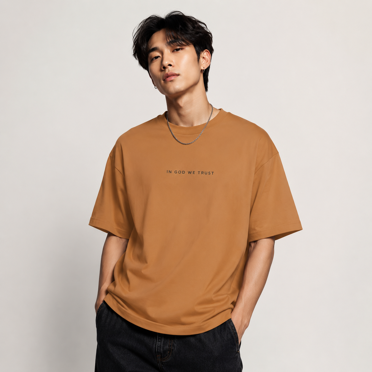 North Dakota All State In God We Trust Unisex Casual Oversized Boxy Tee