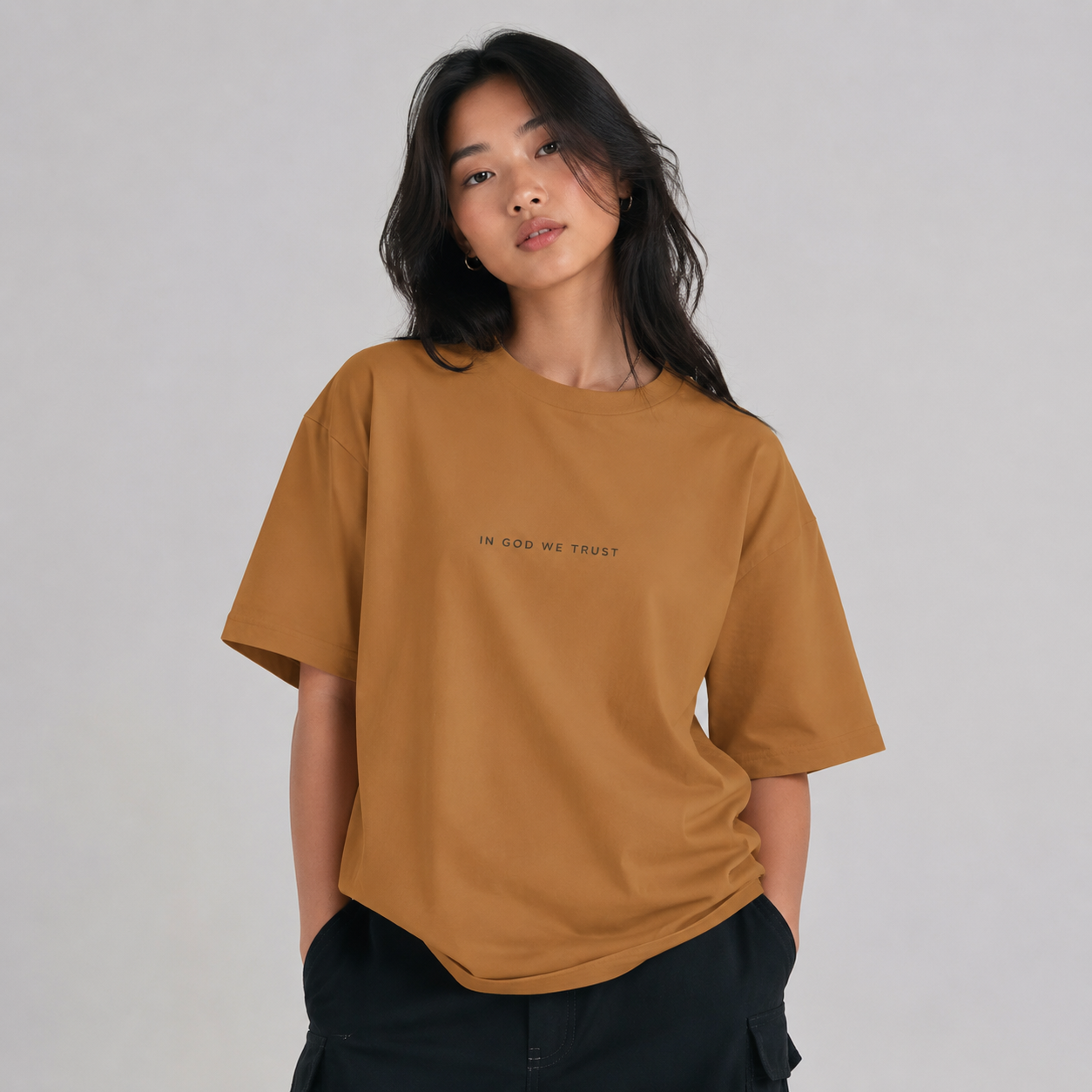 North Dakota All State In God We Trust Unisex Casual Oversized Boxy Tee