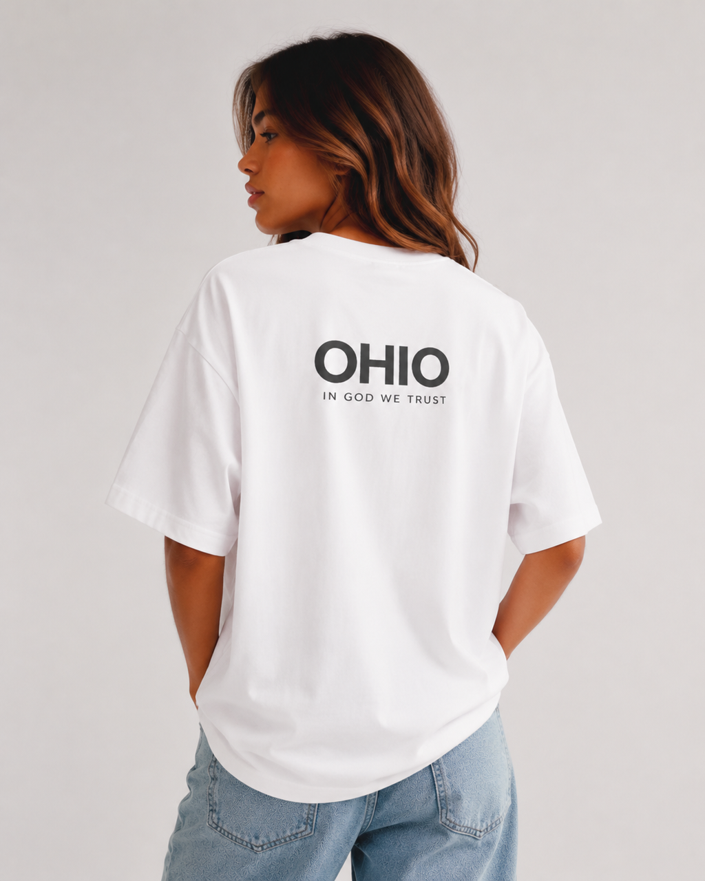 Ohio All State In God We Trust Unisex Casual Oversized Boxy Tee